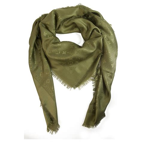 louis vuitton monogram scarf green|louis Vuitton Monogram shawl.